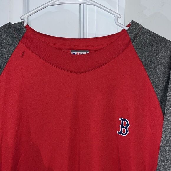 Boston Red Sox MLB Thermabase Stretch Sweatshirt 3/4 Sleeve Warm Up Shirt L Mens - Picture 5 of 7
